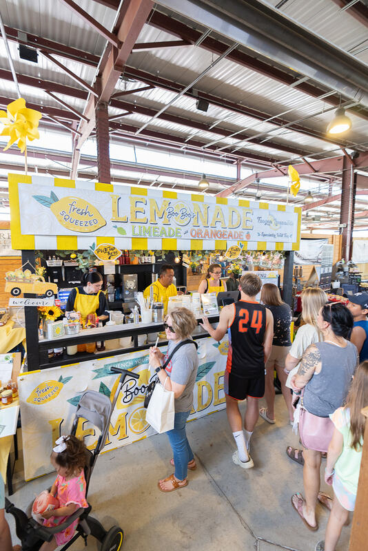 Happy customers at our lemonade stand