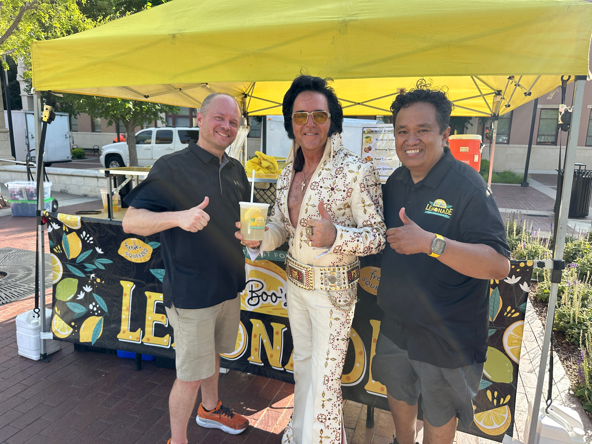 Elvis impersonator with the Boo Boo's team