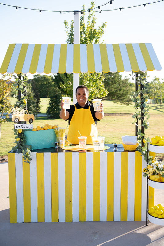 Outdoor lemonade stand setup