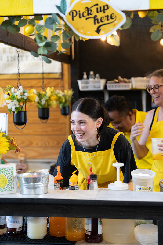 Our friendly team serving customers